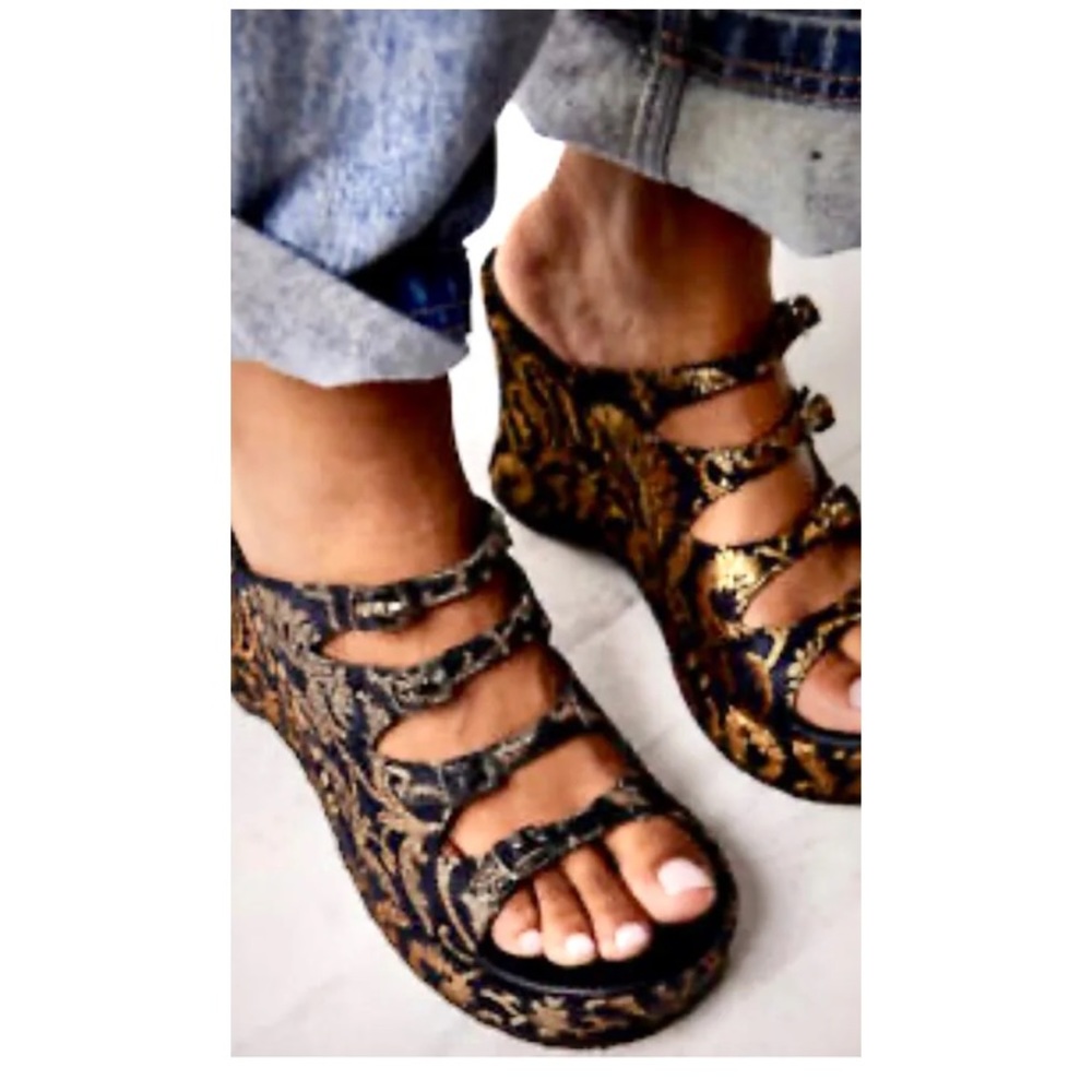 Free People Huffman Buckle Wedge Heels